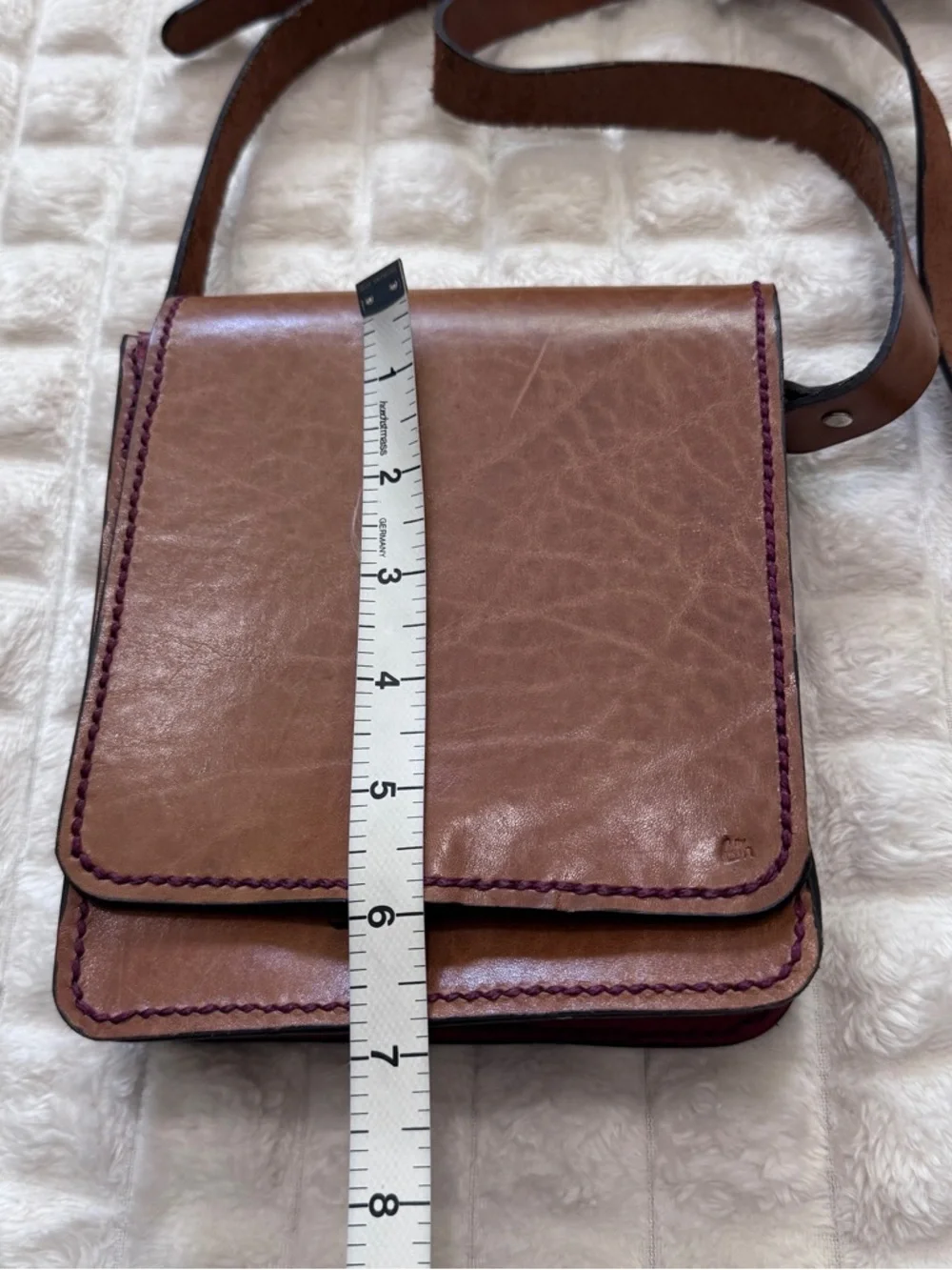 Handmade Brown Leather Crossbody Bag Handbag Adjustable Strap Western Bohemian